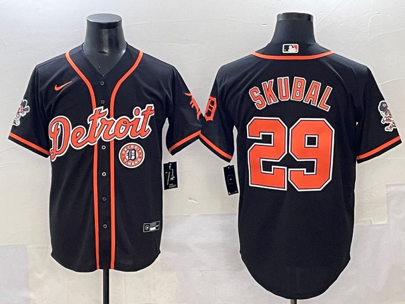 Men 2025 Detroit Tigers #29 Skubal Black Joint Name Nike MLB Jersey style 2->detroit tigers->MLB Jersey